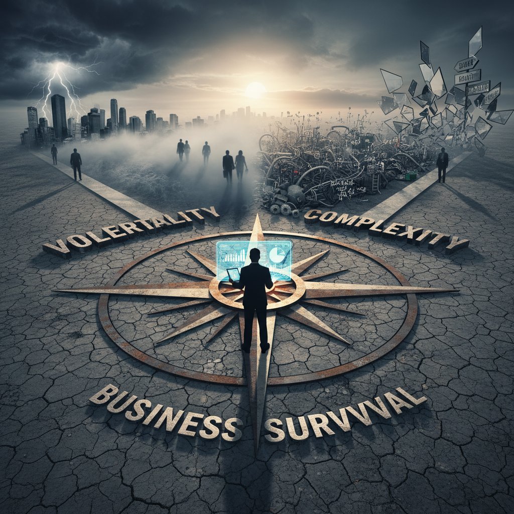 Przetrwanie w świecie VUCA: firma na rozdrożu, wybierająca drogę adaptacji