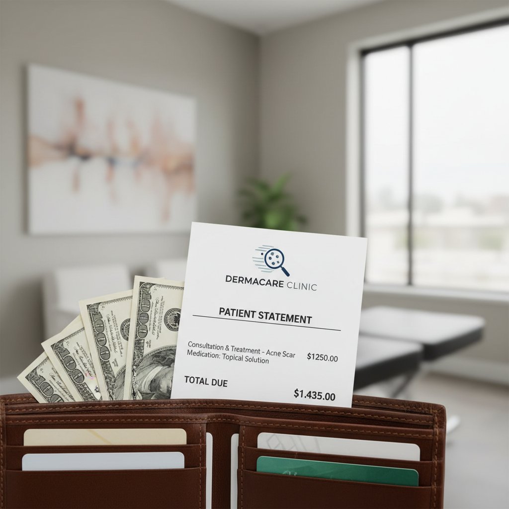 Zdjęcie portfela z rachunkiem z kliniki dermatologicznej