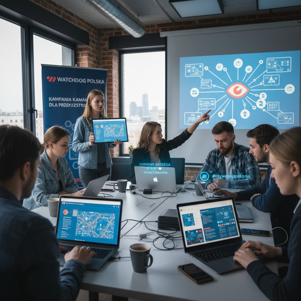 Aktywiści Watchdog Polska podczas pracy nad kampanią na rzecz przejrzystości w administracji publicznej