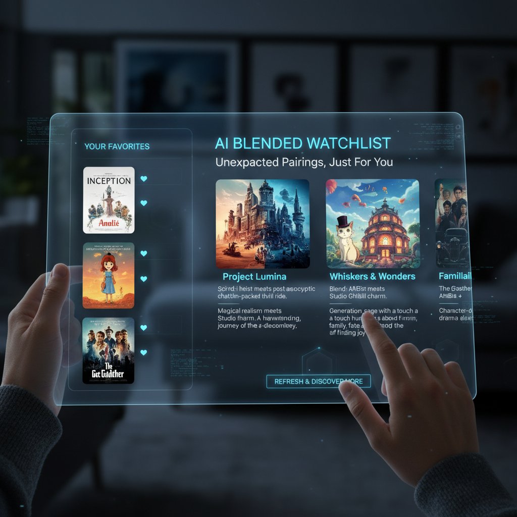 Hybrid watchlist blending AI and human favorites, best personalized movie assistant