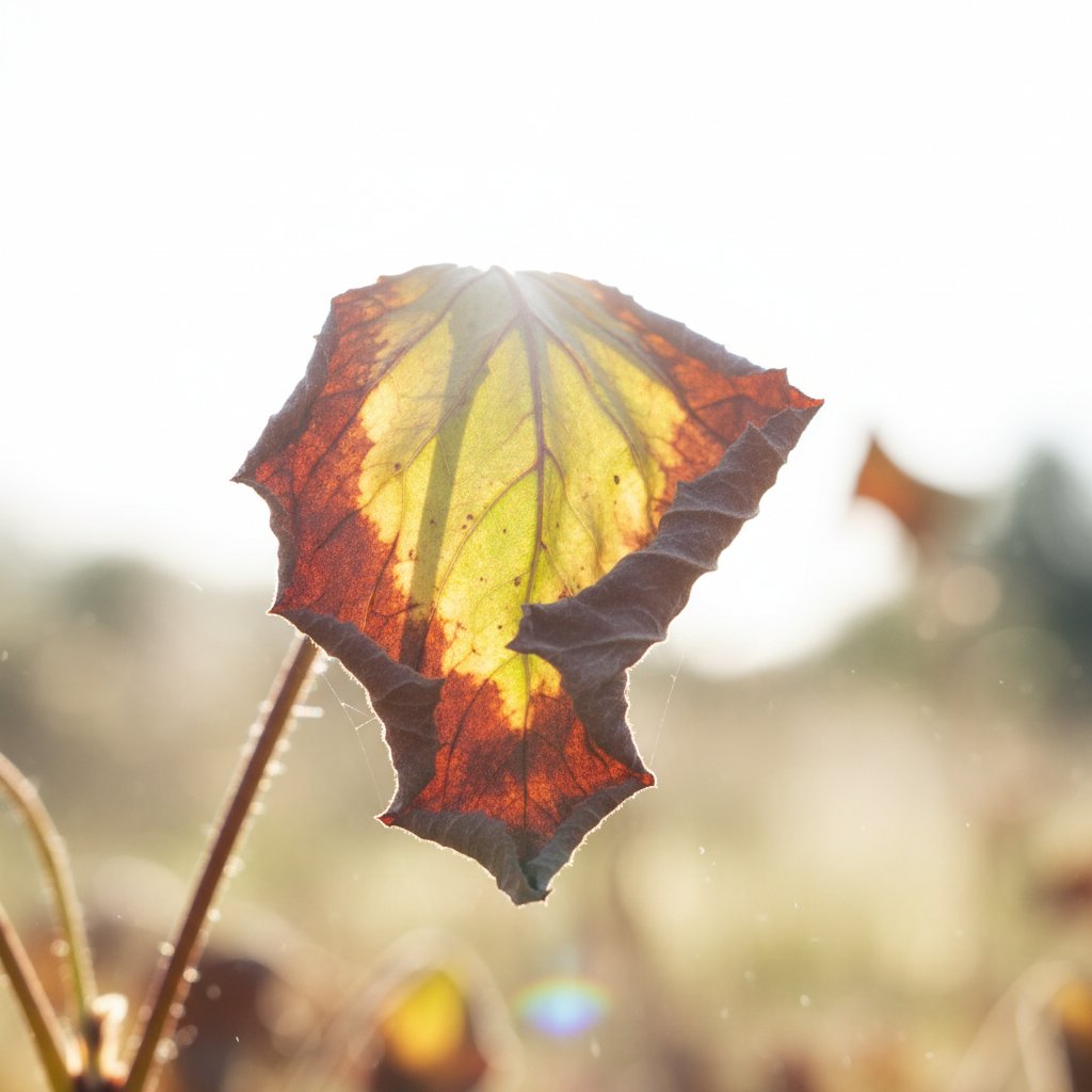 Liść z objawami stresu środowiskowego