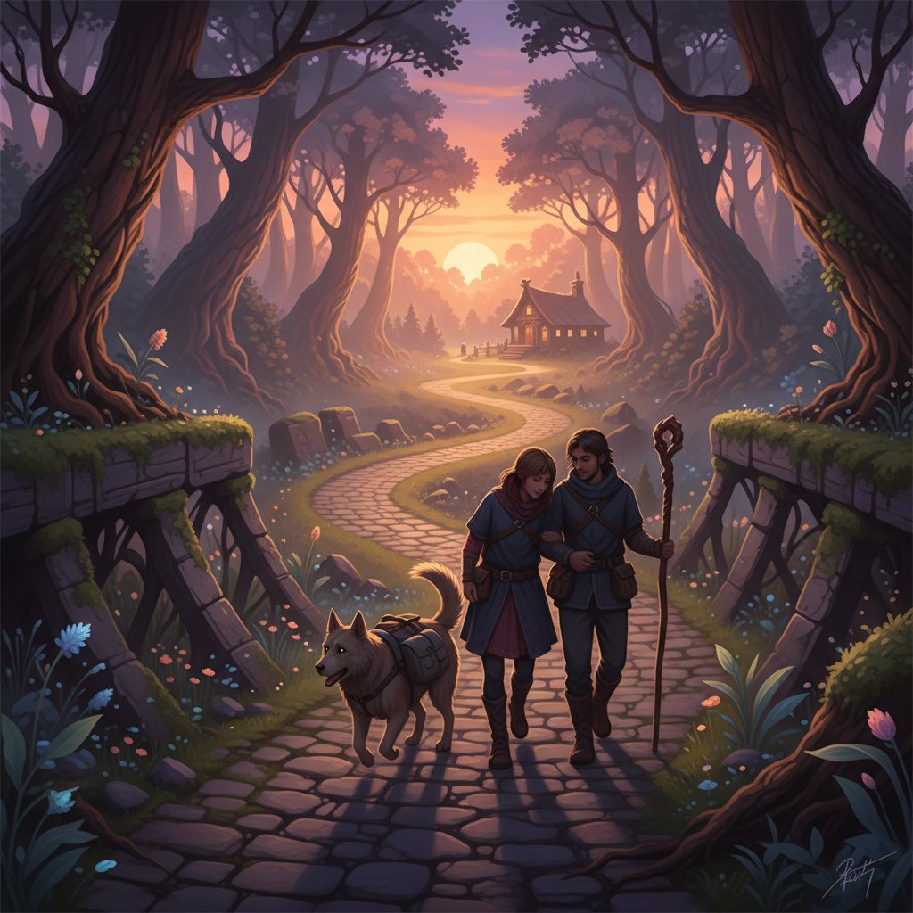 Droga do wsparcia nie zawsze jest prosta i szybka, symboliczne zdjęcie ścieżki o zmierzchu