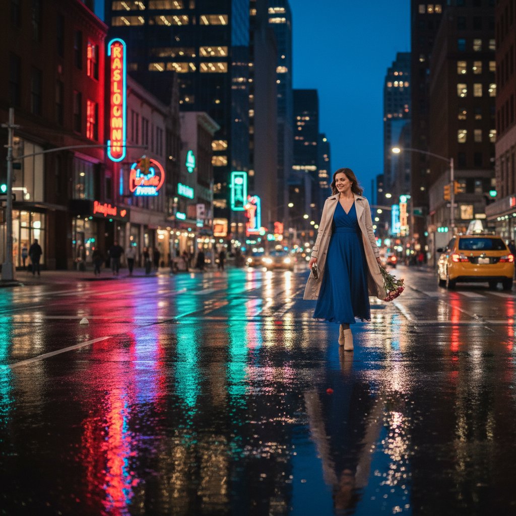 Kobieta podczas spaceru, przemyślenia po randce, odzyskiwanie siły