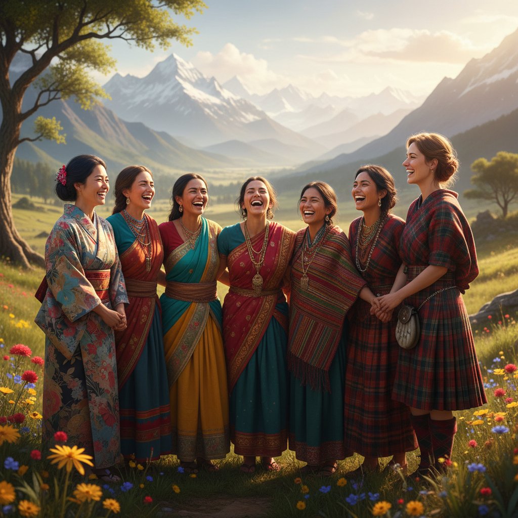 International women laughing together, highlighting global sisterhood films