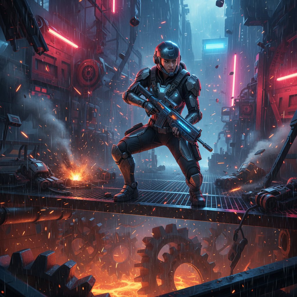 Women in sci-fi setting, facing adversity side by side