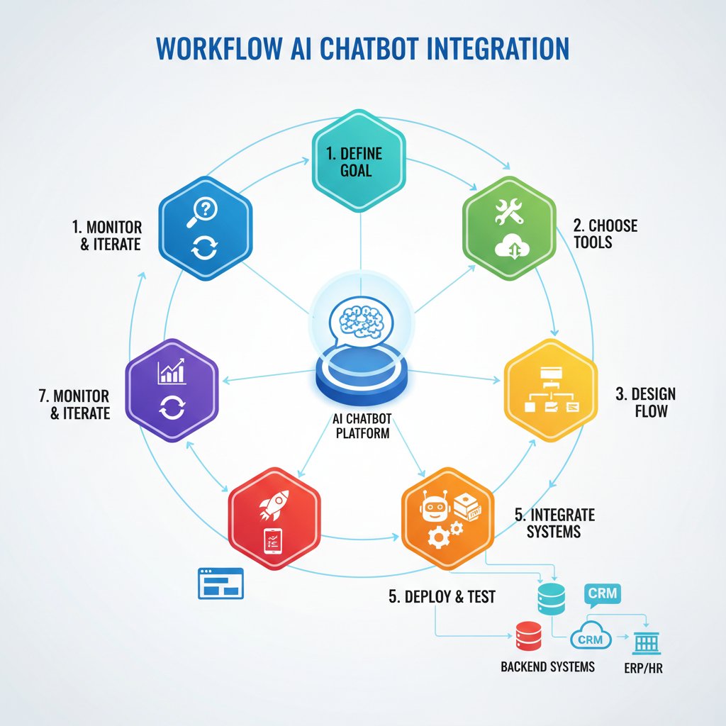 Workflow photo illustrating seamless AI chatbot integration within an office environment.