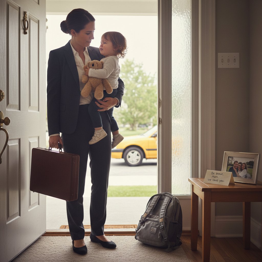 Matka wracająca do pracy, żegnająca dziecko – symbol wyborów laktacyjnych