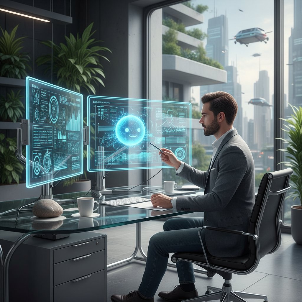 Młody księgowy pracujący z AI, nowoczesna księgowość CIT