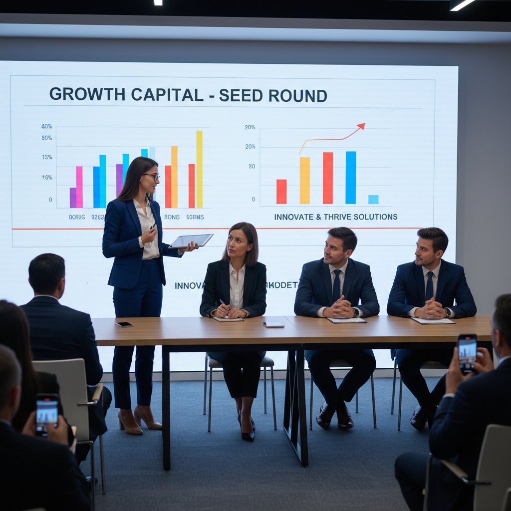 Entrepreneur presenting idea thanks to financial support. Young entrepreneur, support letter, business pitch