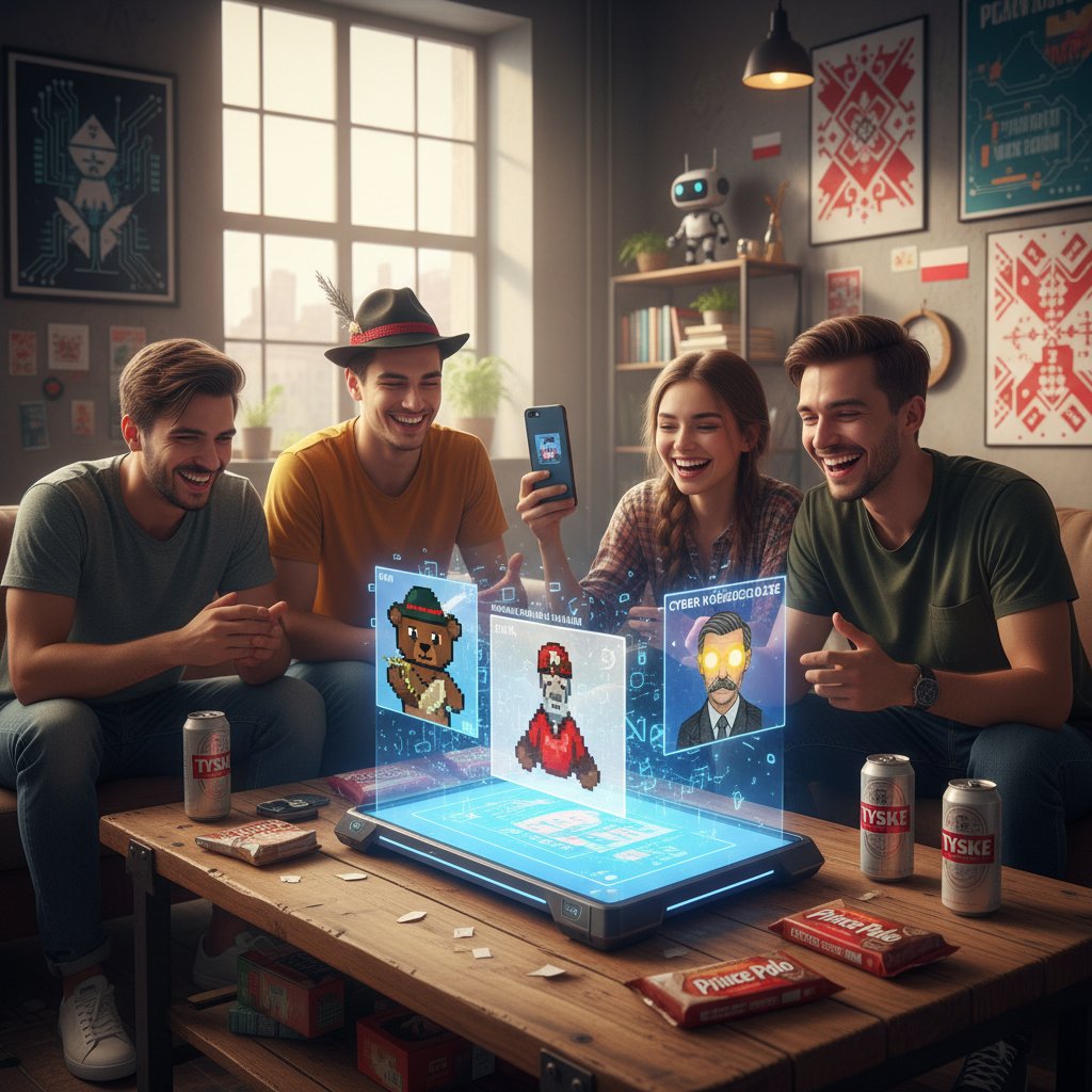 Młodzi ludzie wymieniający żarty i memy – AI próbuje zrozumieć polski kontekst