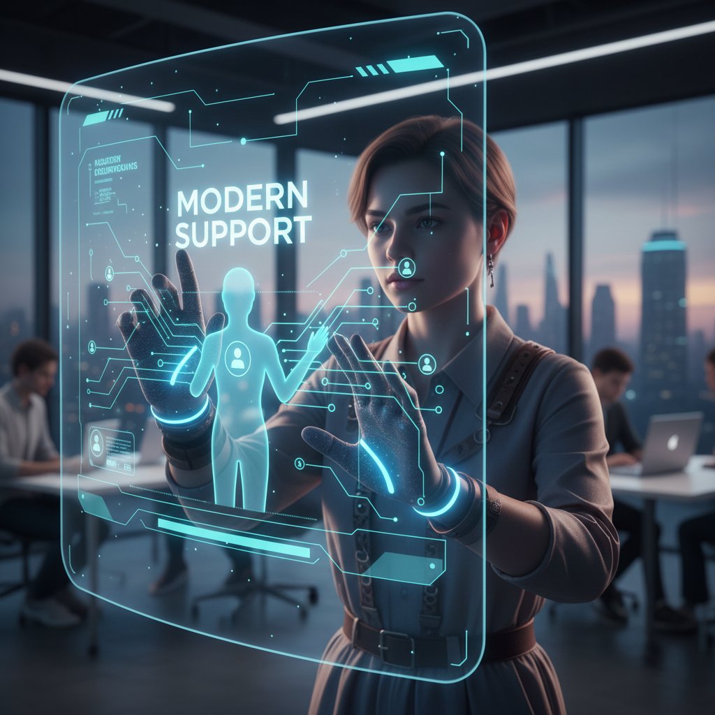 Nowoczesne narzędzia wsparcia – młoda osoba korzystająca z aplikacji AI