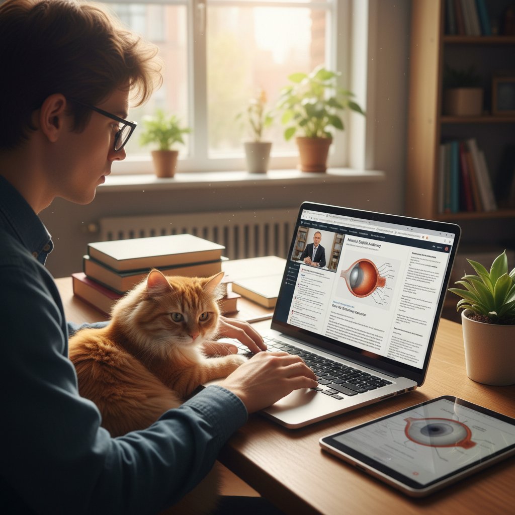 Młoda osoba sprawdzająca fakty o zaćmie na laptopie – edukacja cyfrowa