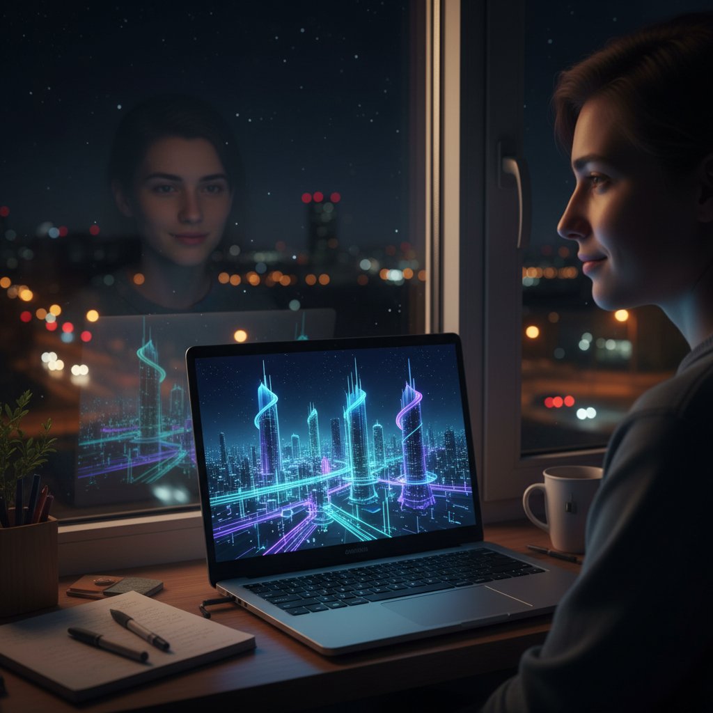 Uczeń korzystający z rozmowy online, która zmienia życie