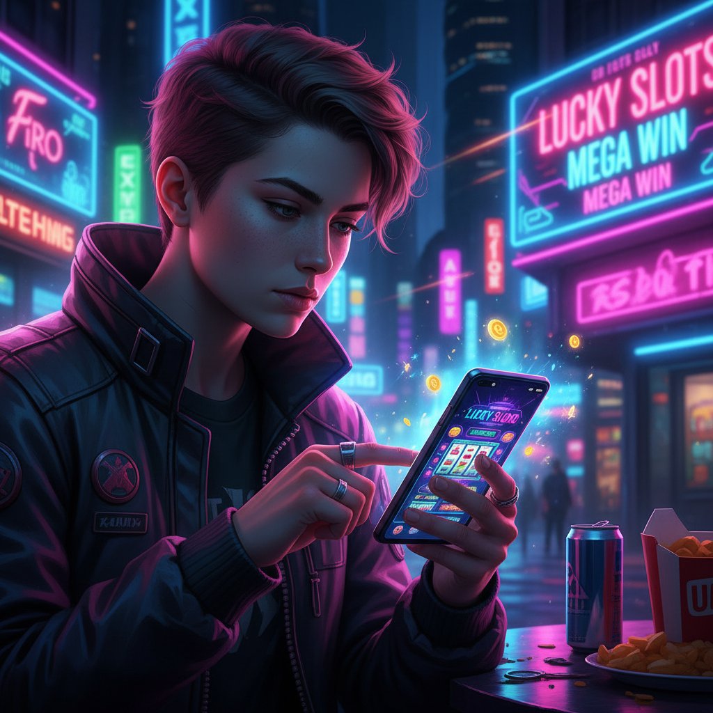 Młody człowiek z telefonem – hazard online nowej generacji, zakłady sportowe i gry mobilne