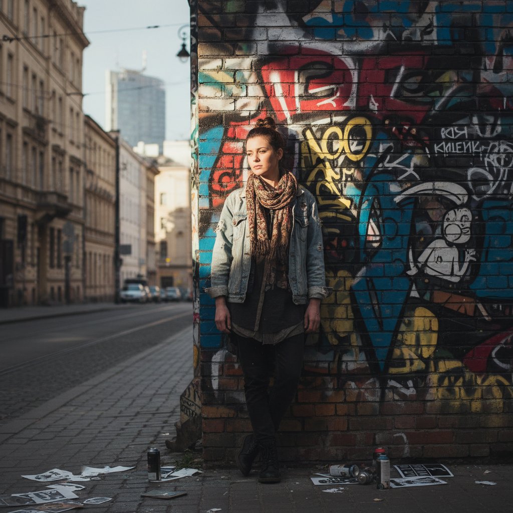 Młoda kobieta w Warszawie, z cieńmi na twarzy, odzwierciedlająca złożoność zaburzeń nastroju