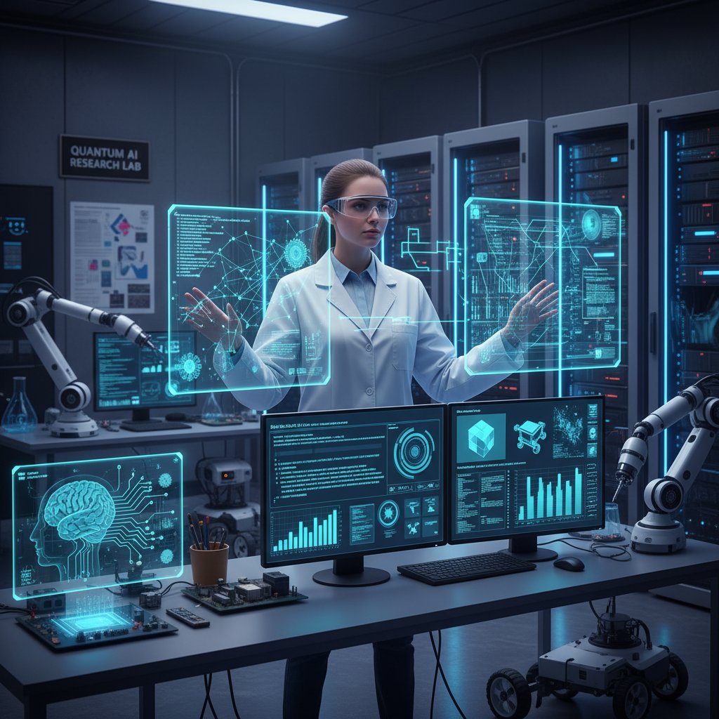 Młody naukowiec rozwijający karierę dzięki AI w laboratorium