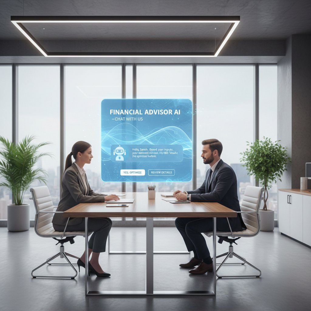 Accountant guiding client through AI chatbot interface, showing the new client journey in accounting firms