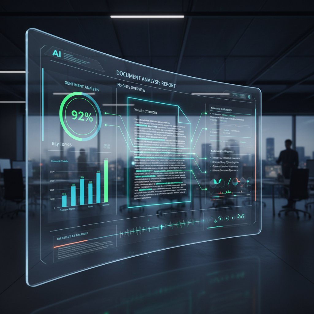 AI-powered dashboard analyzing documents, highlighting insights and patterns in real time