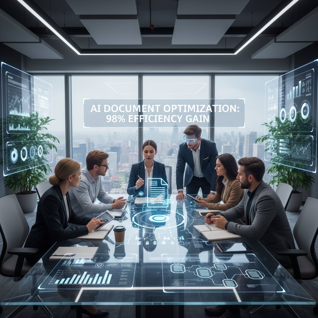 Technical photo of a team collaborating on AI-driven document workflow automation in a modern office
