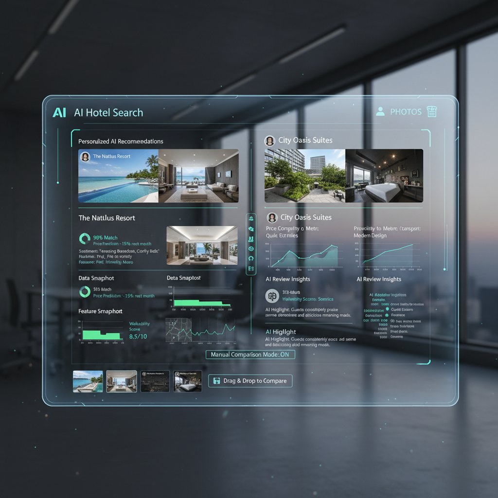 Data-driven AI hotel search results vs manual search