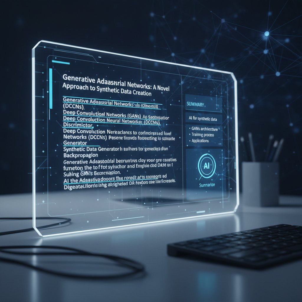 Close-up of AI interface highlighting technical terms in research paper, symbolizing academic document summarizer for professionals