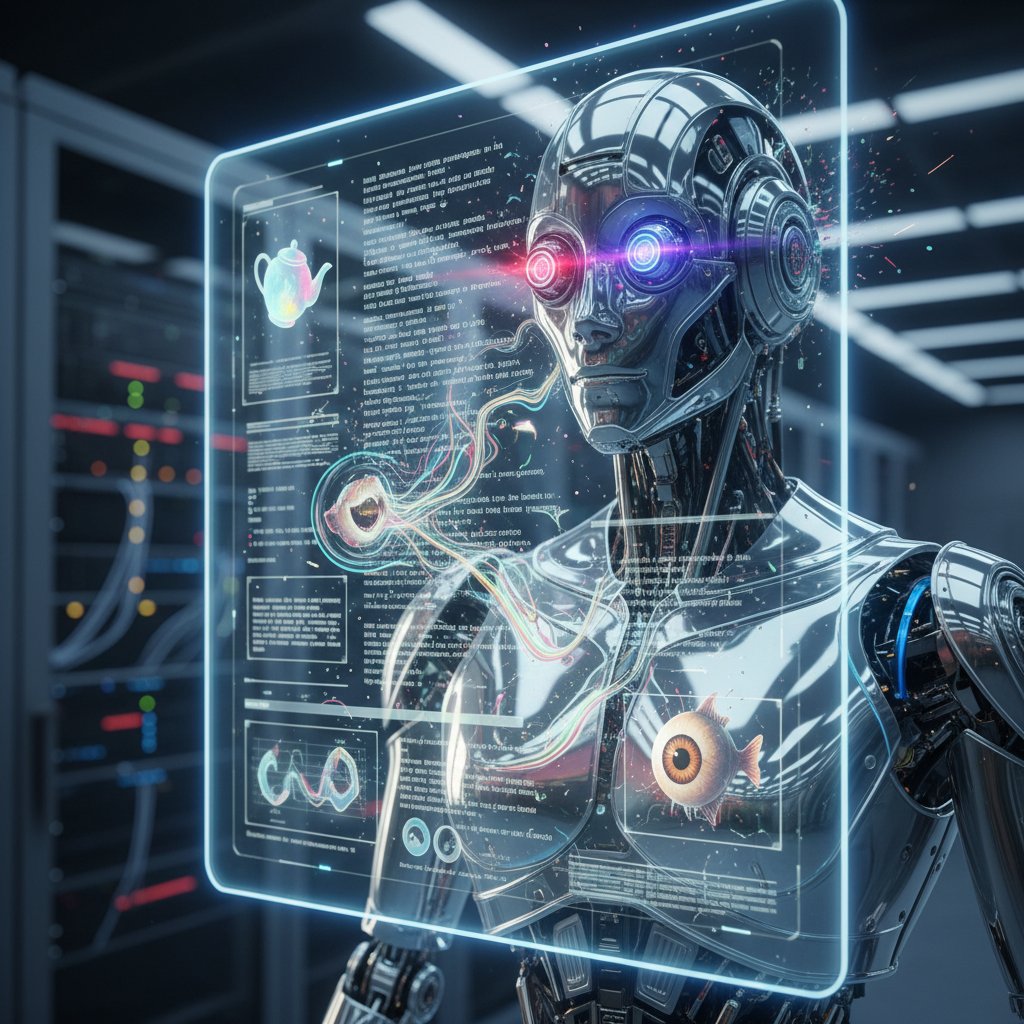 AI robot generating document summary with visible hallucination errors