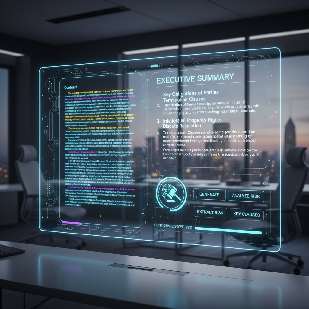 AI tool designed for legal document summarization, specialized interface for legal professionals.