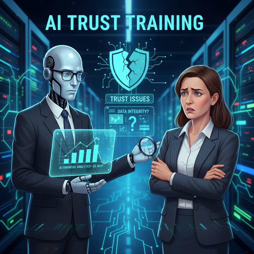 AI chatbot for financial planning being trained with different data sources, highlighting bias and trust issues