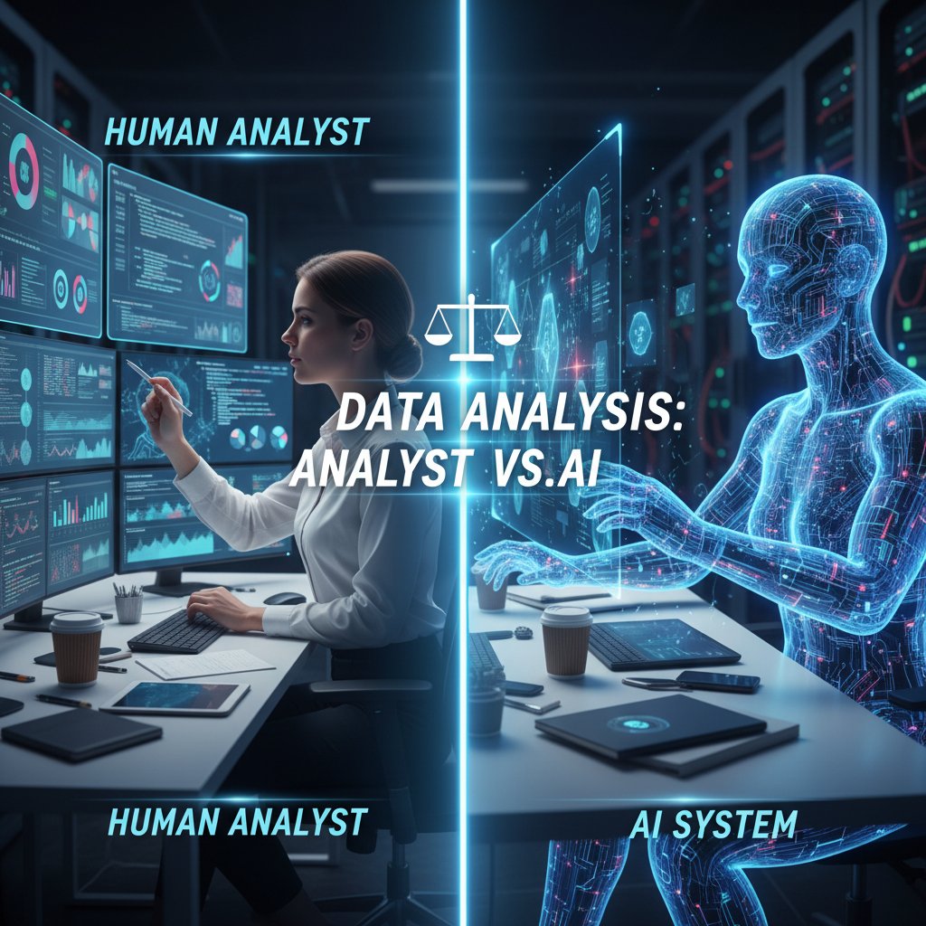 Porównanie pracy analityka i komputera podczas analizy danych