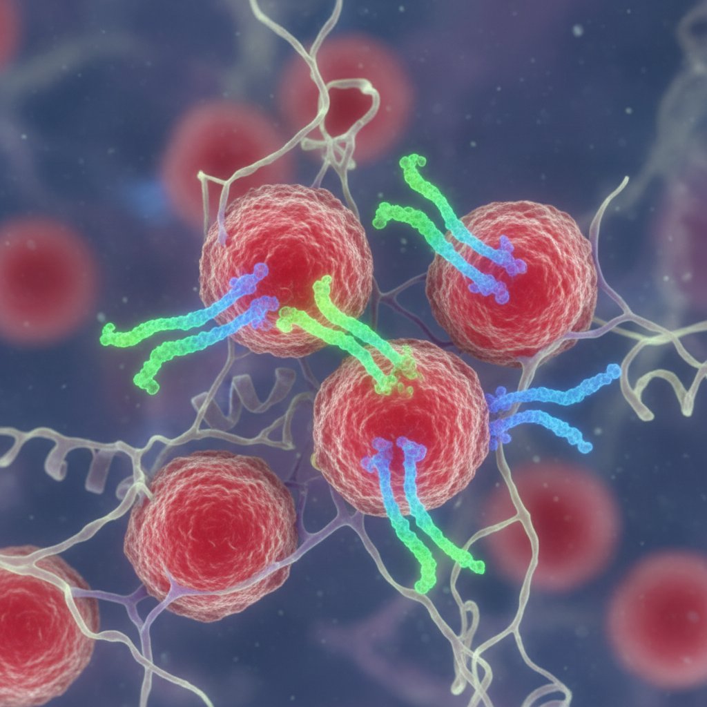 Wizualizacja wiązania przeciwciał z antygenami CA 15-3, naukowa ilustracja mechanizmu immunologicznego