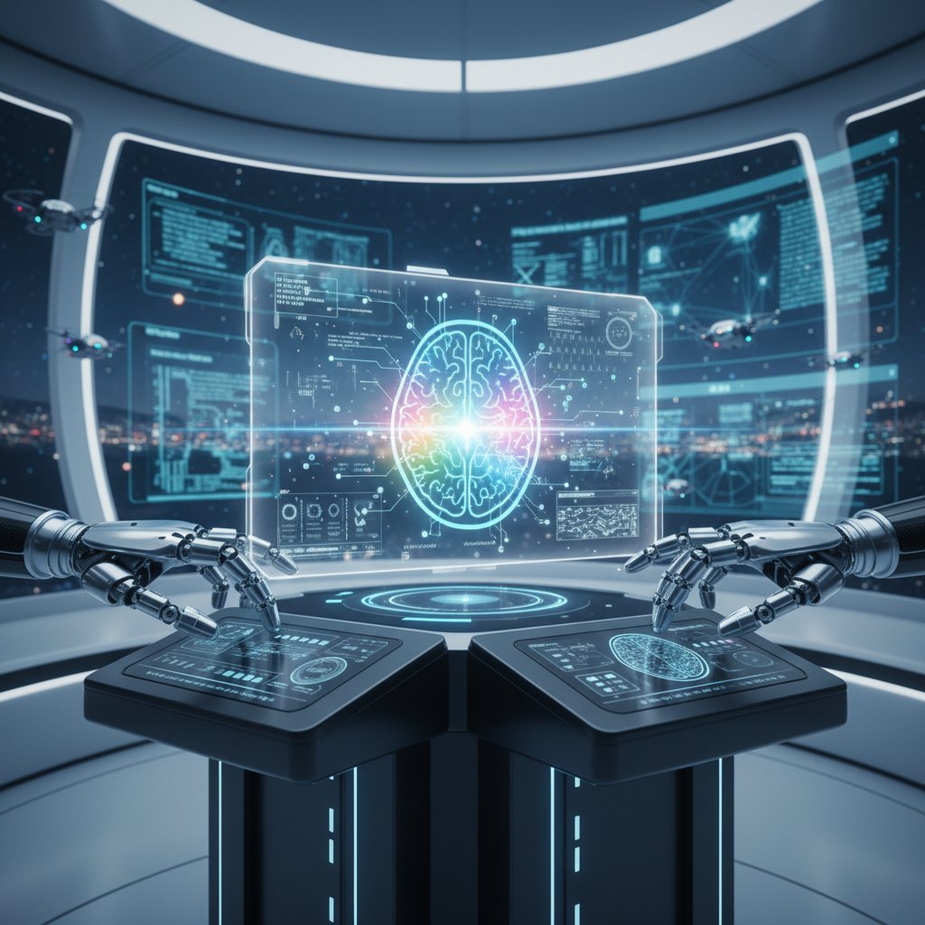Sztuczna inteligencja analizująca obraz mózgu, AI, nauka, nowoczesna technologia