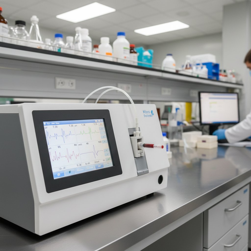 Analizator gazometrii w laboratorium, badanie pH krwi
