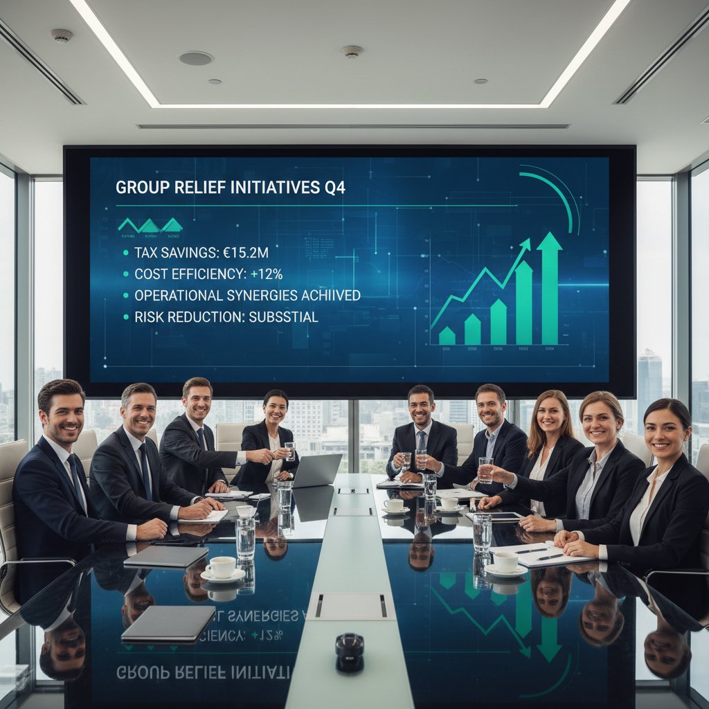 Team celebrating after successful AI-driven decision