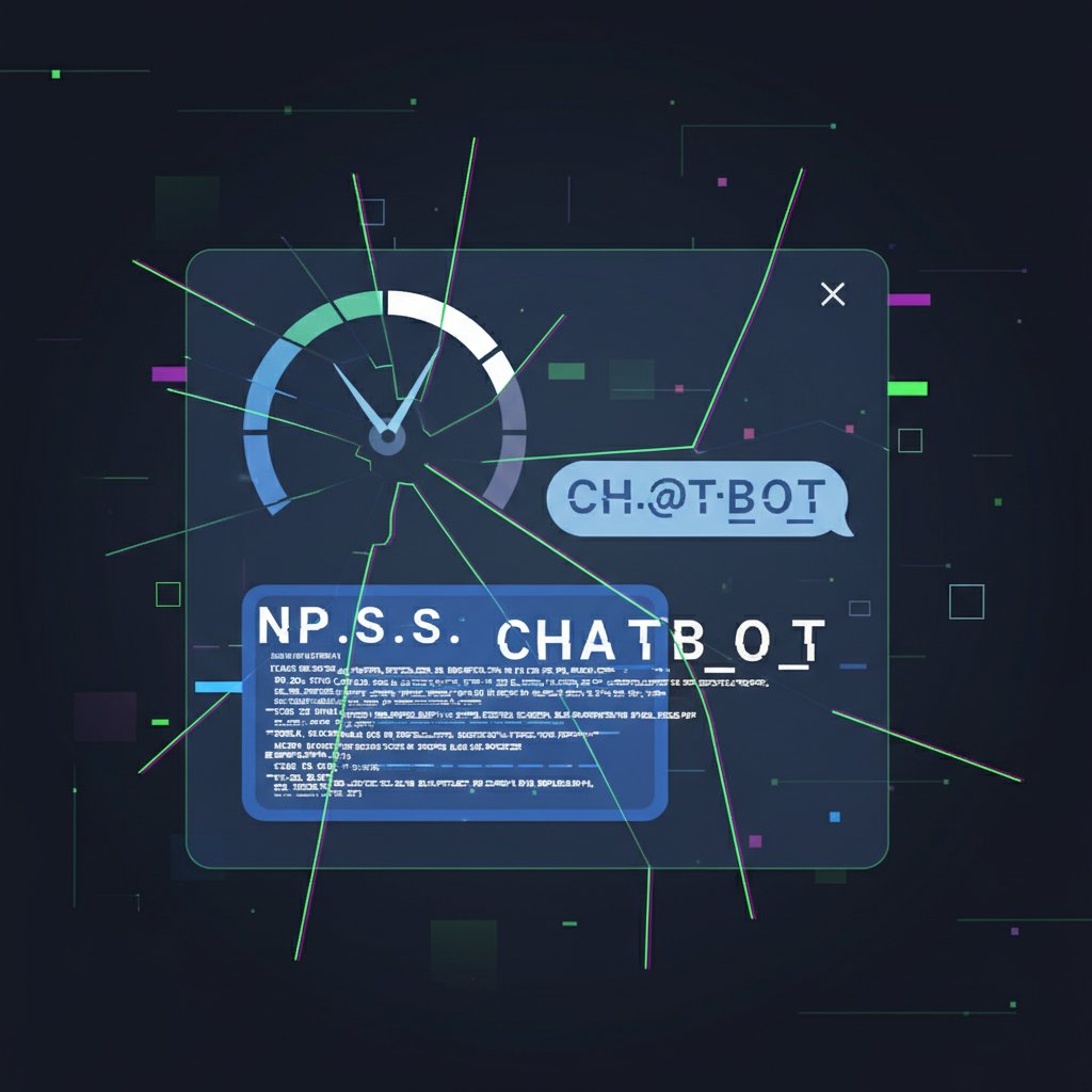 Broken NPS gauge overlayed on chatbot screen, representing limitations of NPS for chatbot analytics