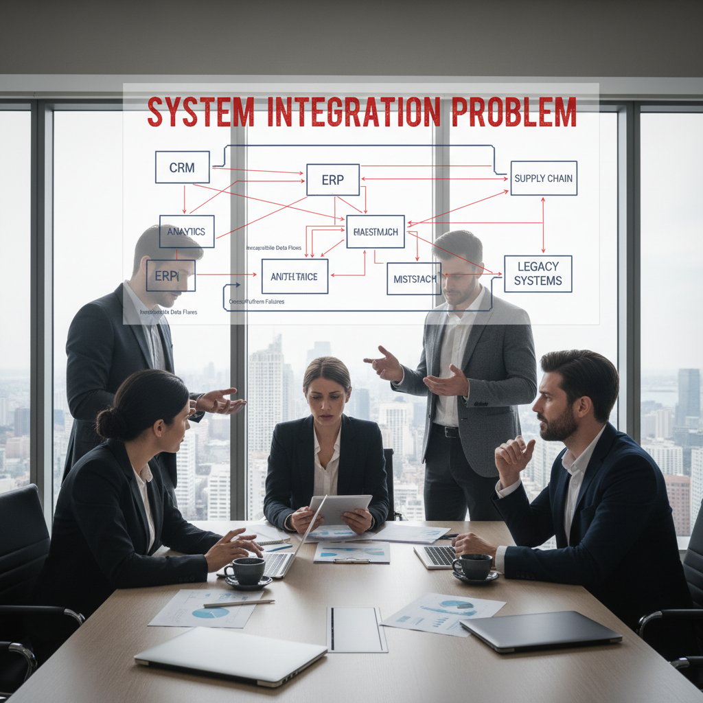 Zespół biznesowy napotyka problem podczas integracji systemów