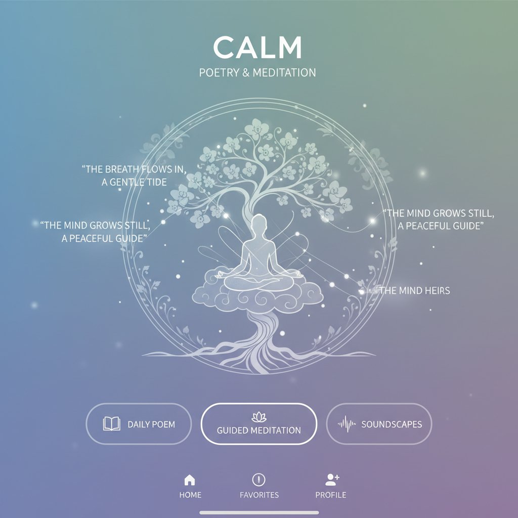 Aplikacje mindfulness i poezjoterapia – interfejs aplikacji z wierszem i wizualizacją medytacyjną