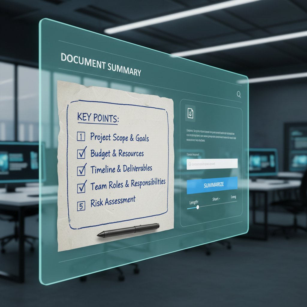 Checklist graphic with digital and handwritten elements, tailored for document summarizer for academic professionals workflow