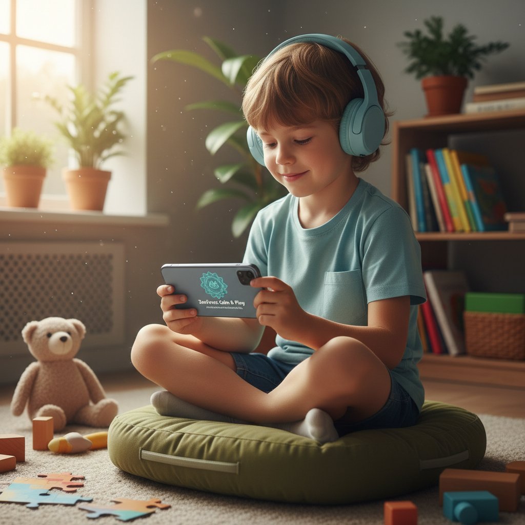 Technologia jako wsparcie dla dzieci z ADHD, dziecko używające aplikacji mindfulness