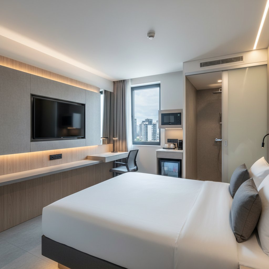 Porównanie wnętrz: hotel modułowy, hostel i glamping – wizualny kontrast