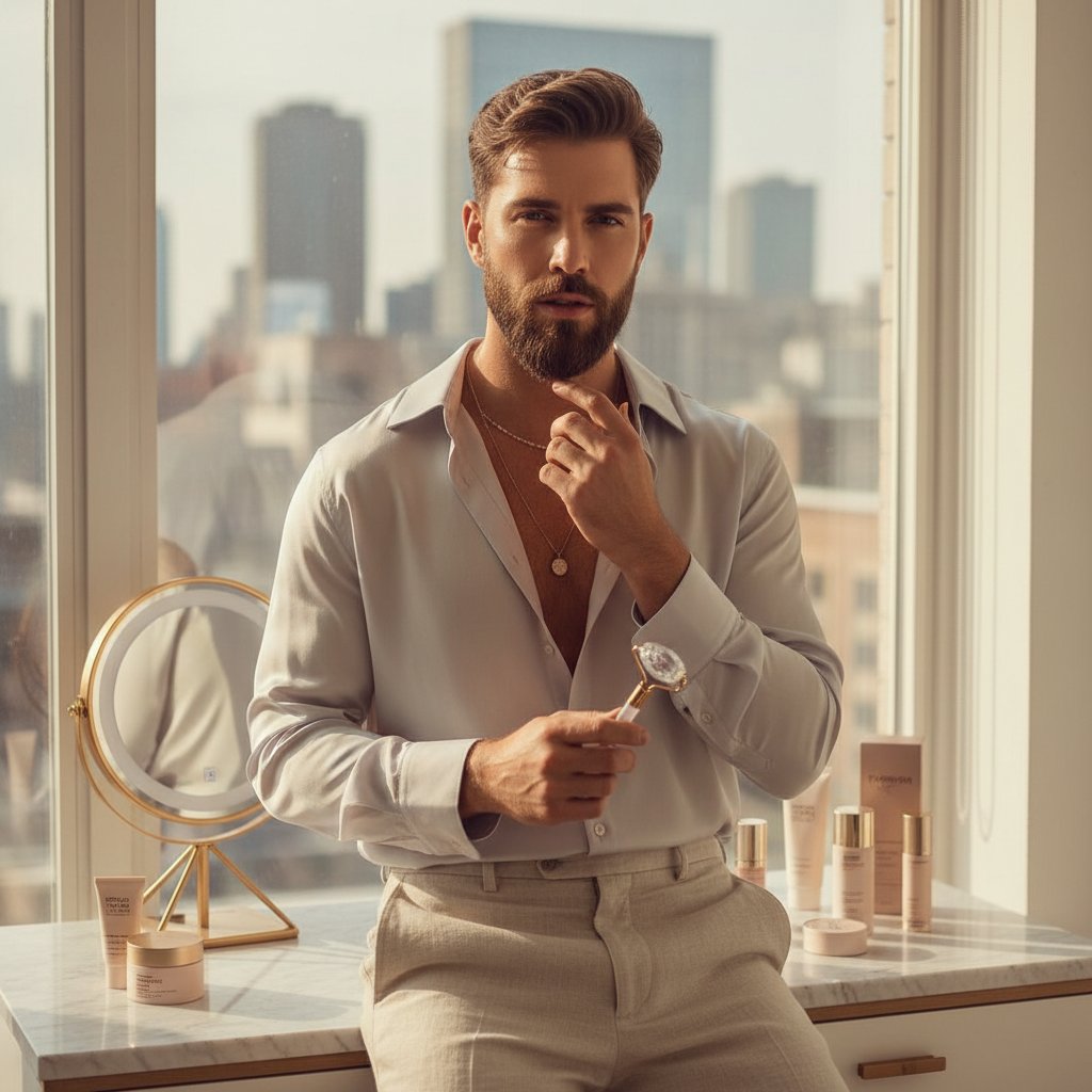 Portret współczesnej influencerki z widocznym naturalnym owłosieniem na twarzy, podkreślający kanony piękna