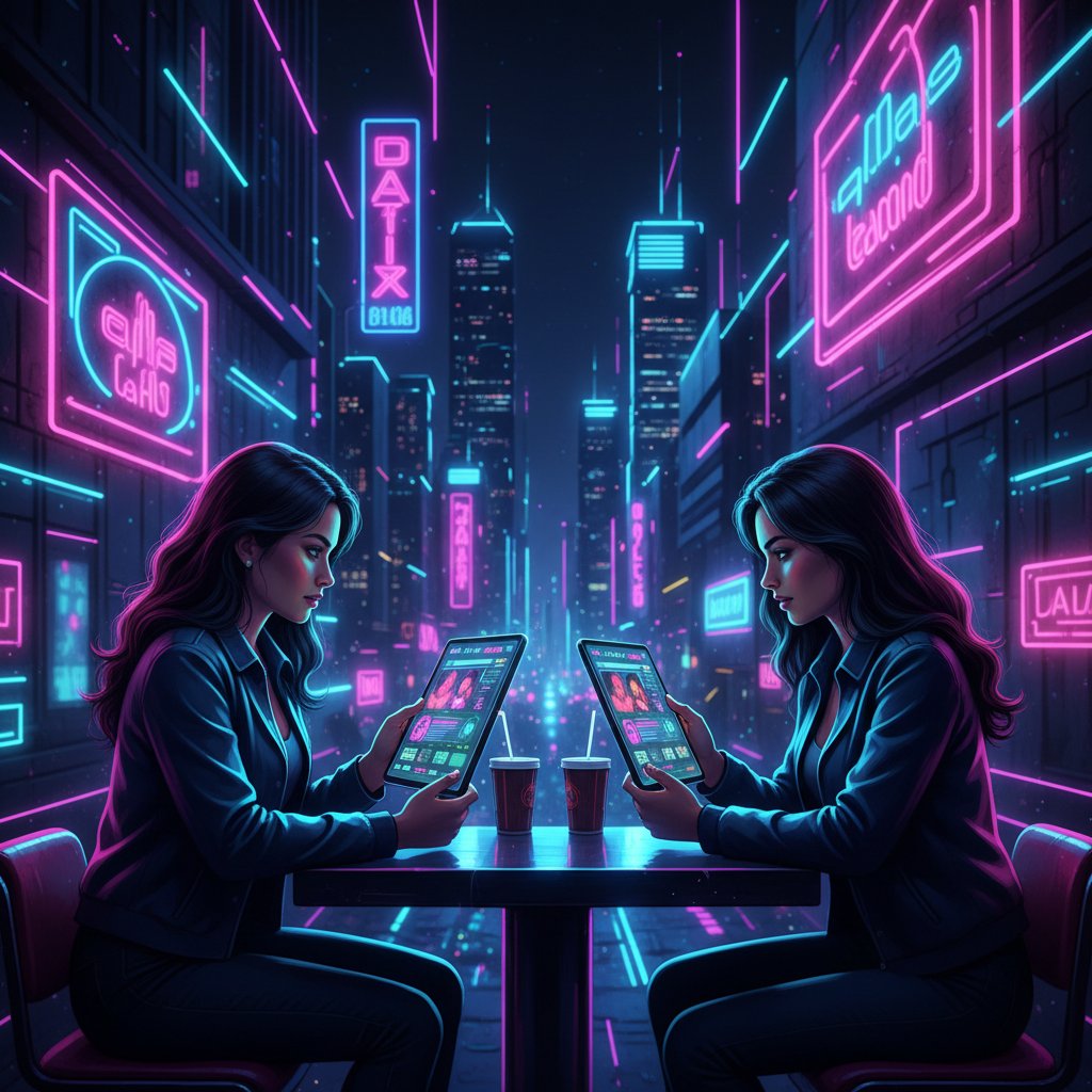 Couple using dating apps, symbolizing impatience in modern dating