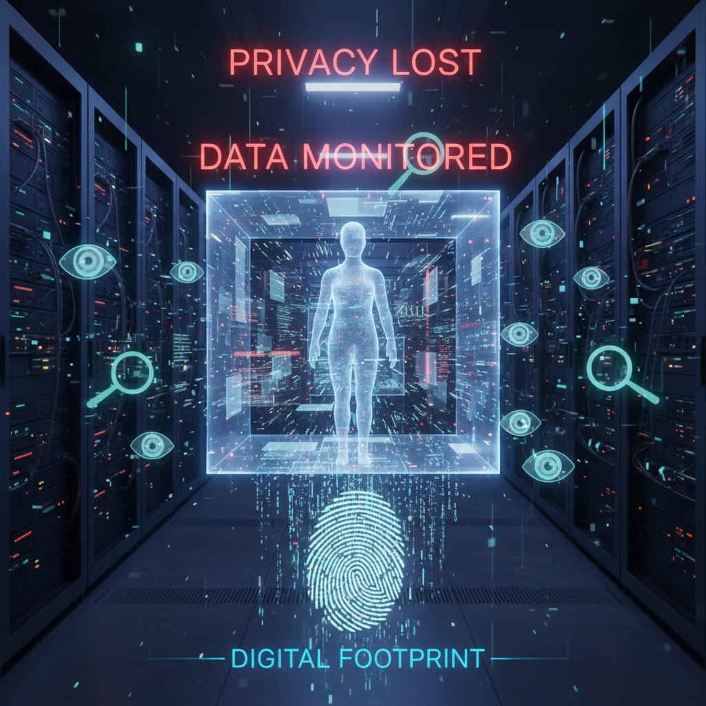 Symbolic photo representing data surveillance and privacy in the context of document digitization industry applications