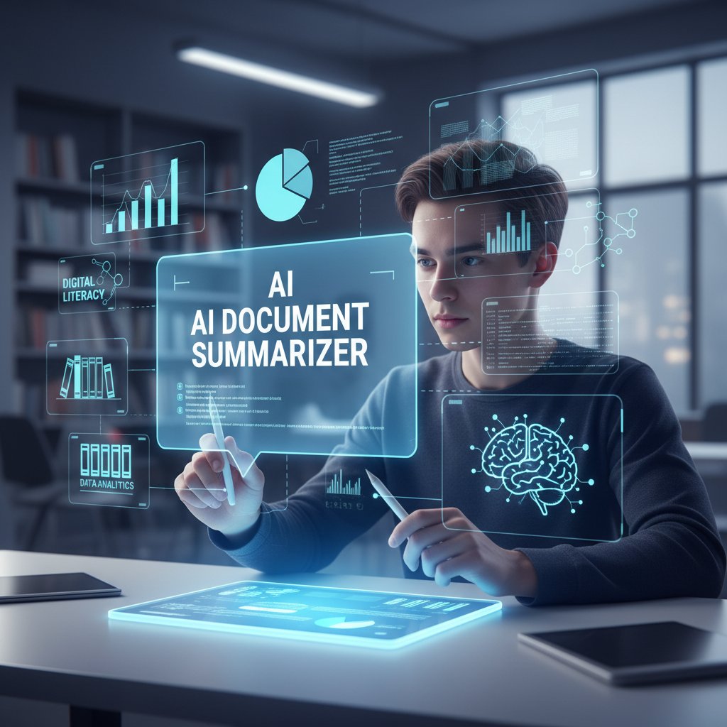 Young professional learning digital literacy skills with AI-assisted reading tools