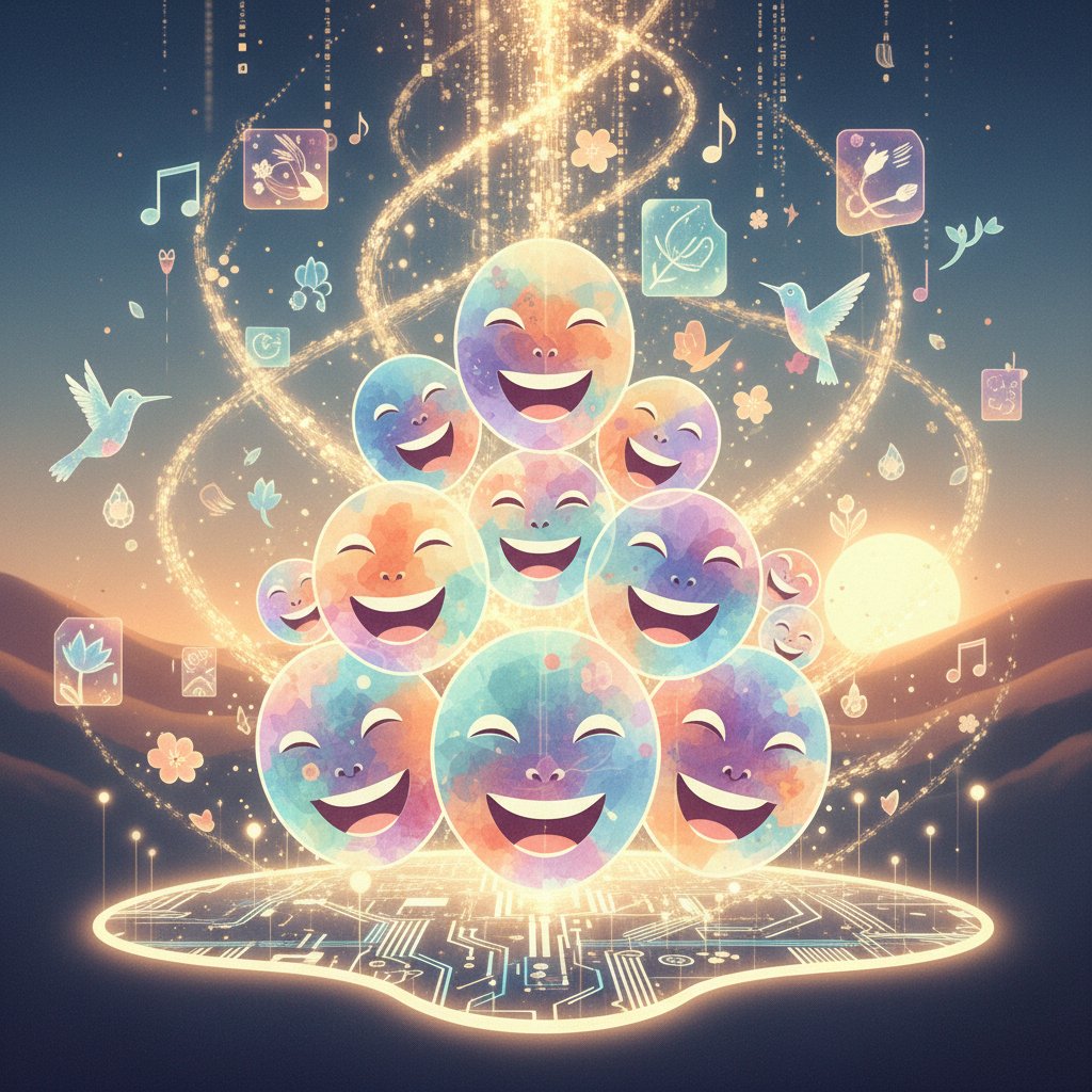 Joyful digital memorial event with creative engagement, smiling faces and digital artwork at a vibrant online gathering