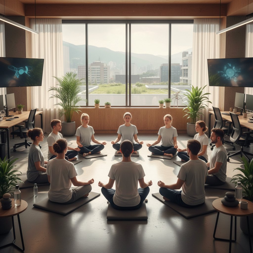MBHP w miejscu pracy w Polsce – zespół podczas krótkiej sesji mindfulness