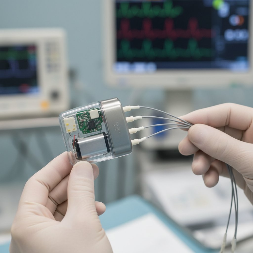 Nowoczesny rozrusznik bezelektrodowy w dłoni lekarza – symbol postępu technologicznego