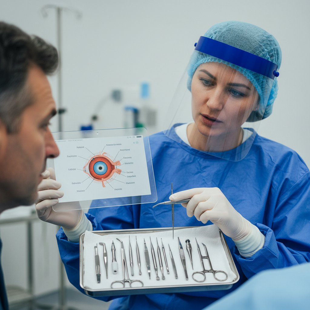 Chirurg prezentuje różnice pomiędzy narzędziami używanymi w PRK, LASIK i SMILE
