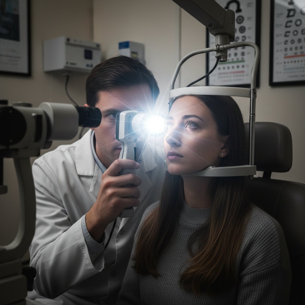 Lekarz analizuje objawy błysków z pacjentem, praktyczny przewodnik diagnostyczny