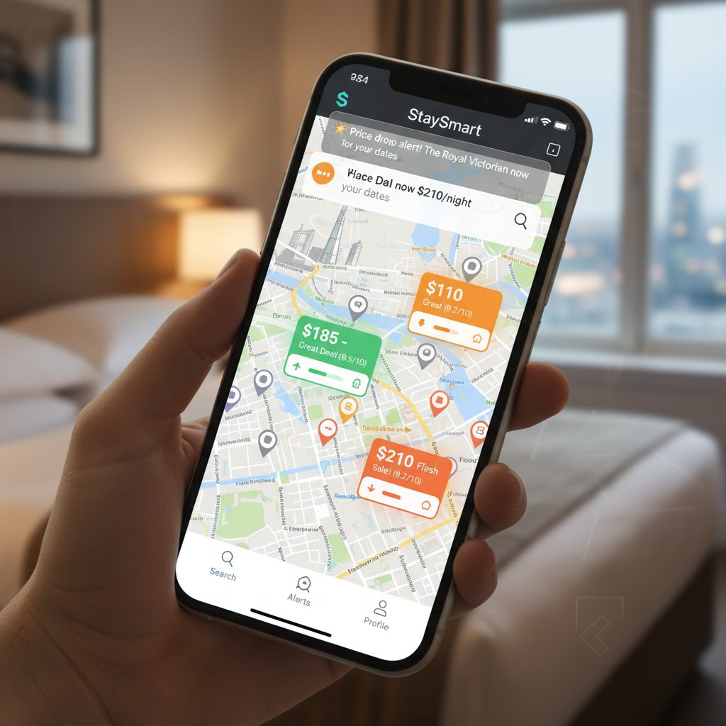 Dynamic pricing algorithm visual, user as target, hotel discounts finder app
