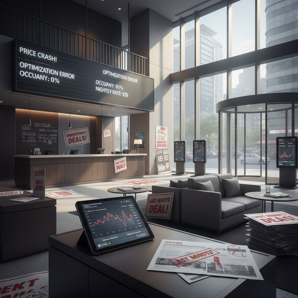 Empty hotel lobby after pricing strategy backfires, symbolizing pricing strategy failure